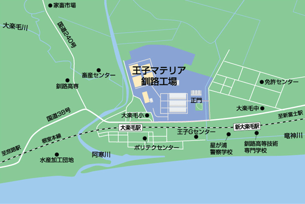 釧路工場地図
