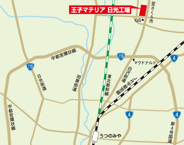 日光工場地図