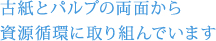 古紙とパルプの両面から 資源循環に取り組んでいます